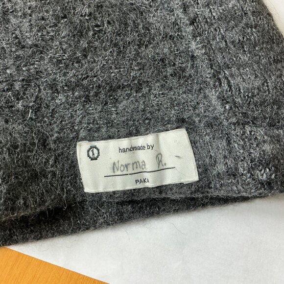 Paka Charcoal Gray Black Royal Alpaca Recycled Nylon The Hoodie Sweater Unisex M - Picture 6 of 7